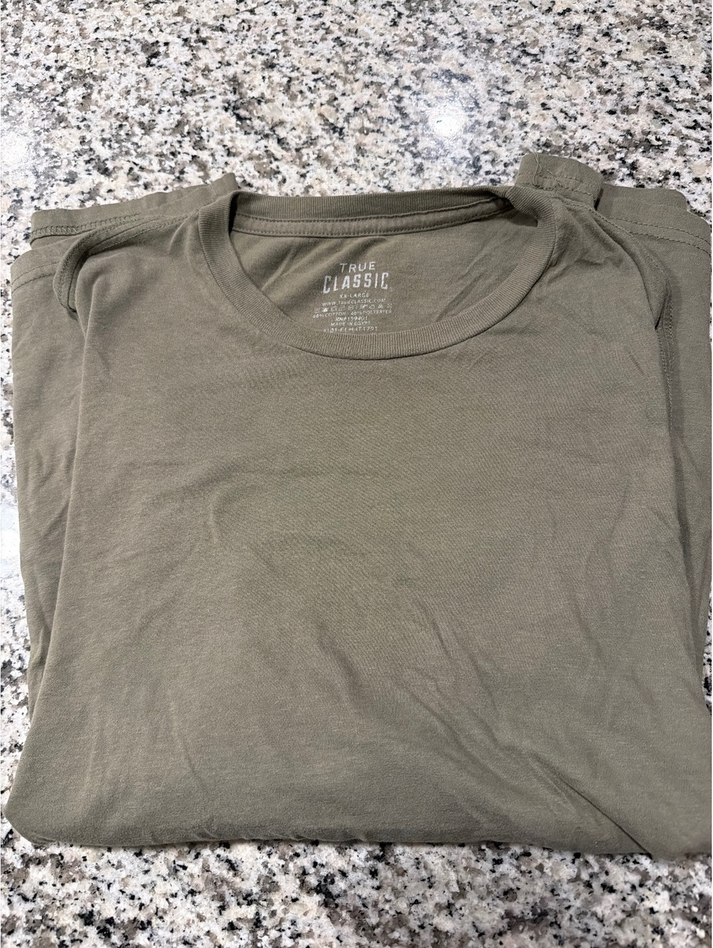 True Classic Olive Green Cotton Blend T-Shirt Size Medium
